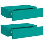 Vidaxl tagres  tiroirs murales 2 pcs bleu 40x23, 5x10cm mdf