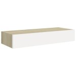 Vidaxl tagre  tiroir murale chne et blanc 60x23, 5x10 cm mdf