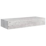 Vidaxl tagre  tiroir murale gris bton 60x23, 5x10 cm mdf