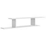 Vidaxl tagre tv murale blanc brillant 125x18x23 cm agglomr