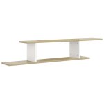 Vidaxl tagre tv murale blanc et chne sonoma 125x18x23 cm agglomr
