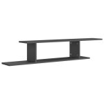 Vidaxl tagre tv murale gris 125x18x23 cm agglomr