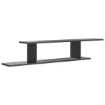 Vidaxl tagre tv murale gris brillant 125x18x23 cm agglomr