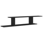 Vidaxl tagre tv murale noir 125x18x23 cm agglomr