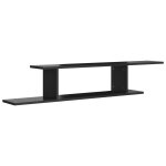 Vidaxl tagre tv murale noir brillant 125x18x23 cm agglomr