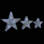 Vidaxl toile de dcoration de nol 3pcs blanc led extrieur intrieur