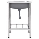 Vidaxl vier de camping seul lavabo acier inoxydable