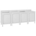 Vidaxl �vier de cuisine commercial 240x60x96 cm acier inoxydable