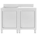 Vidaxl �vier de cuisine commercial acier inoxydable 120x60x96 cm