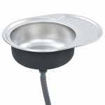 Vidaxl vier de cuisine avec crpine et pige ovale acier inoxydable