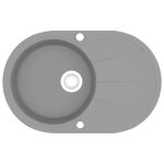 Vidaxl Évier de cuisine en granit bac unique ovale gris Vidaxl Évier de cuisine en granit bac unique ovale gris