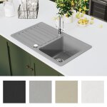 Vidaxl Évier de cuisine en granite avec égouttoir réversible gris Vidaxl Évier de cuisine en granite avec égouttoir réversible gris