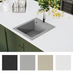 Vidaxl Évier de cuisine granite gris Vidaxl Évier de cuisine granite gris