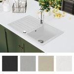 Vidaxl Évier de cuisine réversible à 1 bac en granite crème avec égouttoir Vidaxl Évier de cuisine réversible à 1 bac en granite crème avec égouttoir