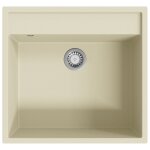Vidaxl Évier de cuisine avec trou de trop - plein beige granit Vidaxl Évier de cuisine avec trou de trop - plein beige granit
