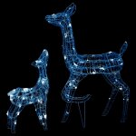 Vidaxl famille de rennes de dcoration acrylique 160 led blanc froid