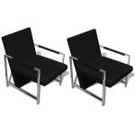 Vidaxl fauteuils 2 pcs avec cadre chrom noir similicuir