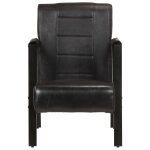 Vidaxl fauteuil 60x80x87 cm noir cuir de chèvre véritable Vidaxl fauteuil 60x80x87 cm noir cuir de chèvre véritable