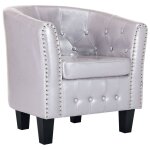 Vidaxl fauteuil argent� brillant similicuir