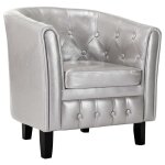 Vidaxl fauteuil argent similicuir