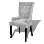 Vidaxl fauteuil argenté velours Vidaxl fauteuil argenté velours
