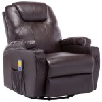 Vidaxl fauteuil  bascule de massage marron similicuir