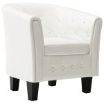 Vidaxl fauteuil blanc similicuir