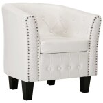 Vidaxl fauteuil blanc similicuir