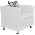 Vidaxl fauteuil blanc similicuir