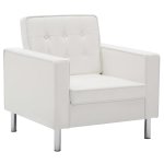 Vidaxl fauteuil blanc similicuir