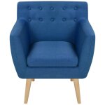 Vidaxl fauteuil bleu tissu