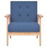 Vidaxl fauteuil bleu tissu