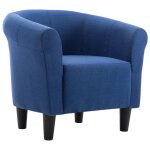 Vidaxl fauteuil bleu tissu Vidaxl fauteuil bleu tissu