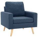 Vidaxl fauteuil bleu tissu Vidaxl fauteuil bleu tissu