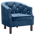 Vidaxl fauteuil bleu velours Vidaxl fauteuil bleu velours