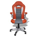 Vidaxl fauteuil de bureau cuir synthtique au design moderne orange