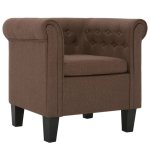 Vidaxl fauteuil avec coussin marron tissu