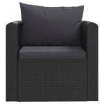 Vidaxl fauteuil avec coussins résine tressée noir Vidaxl fauteuil avec coussins résine tressée noir