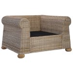 Vidaxl fauteuil avec coussins rotin naturel