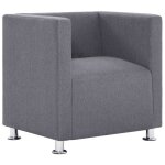 Vidaxl fauteuil cube gris clair tissu