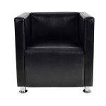 Vidaxl fauteuil cube noir similicuir
