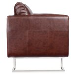 Vidaxl fauteuil cube avec pieds chroms marron similicuir