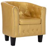 Vidaxl fauteuil dor brillant similicuir
