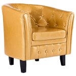 Vidaxl fauteuil dor similicuir
