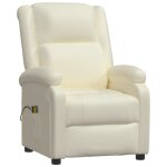 Vidaxl fauteuil lectrique de massage blanc similicuir