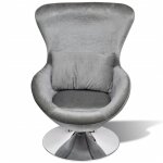 Vidaxl fauteuil en forme d??uf argent�