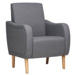 Vidaxl fauteuil gris clair tissu