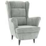 Vidaxl fauteuil gris clair velours