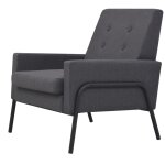 Vidaxl fauteuil gris fonc acier et tissu