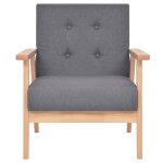 Vidaxl fauteuil gris fonc tissu